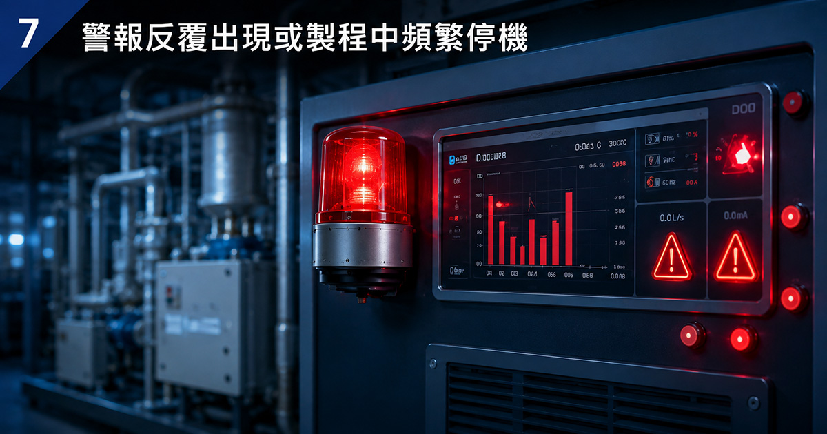 7. 警報反覆出現或製程中頻繁停機